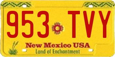 NM license plate 953TVY