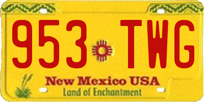 NM license plate 953TWG
