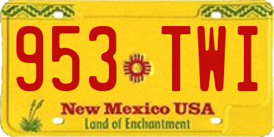 NM license plate 953TWI