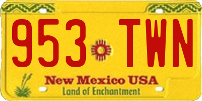 NM license plate 953TWN