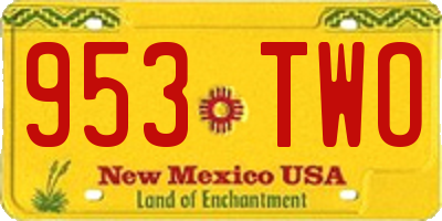 NM license plate 953TWO