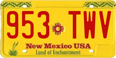 NM license plate 953TWV