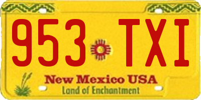 NM license plate 953TXI