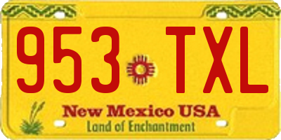 NM license plate 953TXL