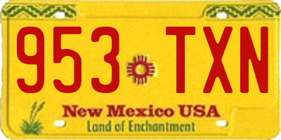 NM license plate 953TXN