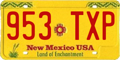 NM license plate 953TXP