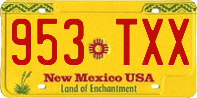 NM license plate 953TXX
