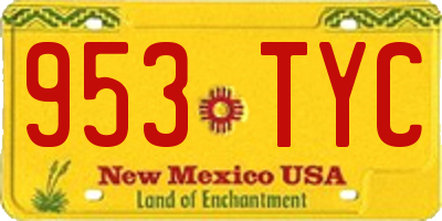 NM license plate 953TYC