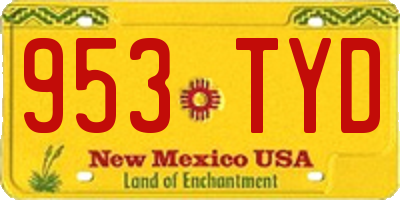 NM license plate 953TYD
