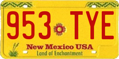 NM license plate 953TYE