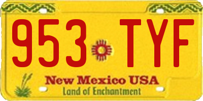NM license plate 953TYF