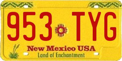 NM license plate 953TYG
