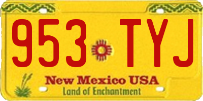 NM license plate 953TYJ