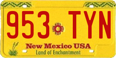 NM license plate 953TYN