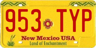 NM license plate 953TYP