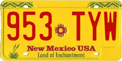 NM license plate 953TYW