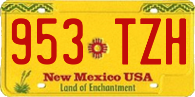 NM license plate 953TZH