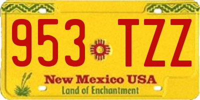 NM license plate 953TZZ