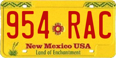 NM license plate 954RAC