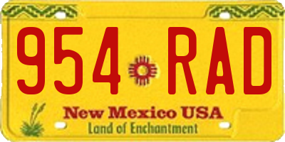 NM license plate 954RAD