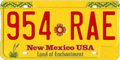 NM license plate 954RAE