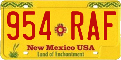 NM license plate 954RAF