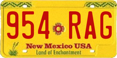 NM license plate 954RAG