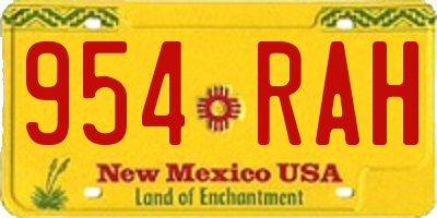 NM license plate 954RAH