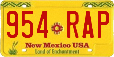 NM license plate 954RAP