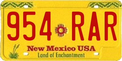 NM license plate 954RAR