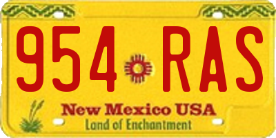 NM license plate 954RAS