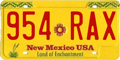 NM license plate 954RAX