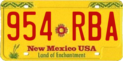 NM license plate 954RBA