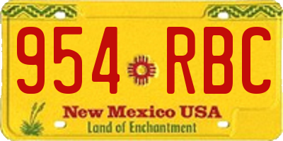 NM license plate 954RBC