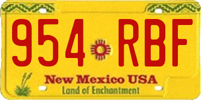 NM license plate 954RBF