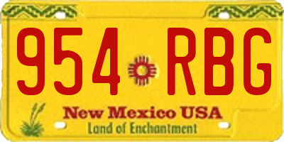 NM license plate 954RBG