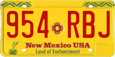 NM license plate 954RBJ