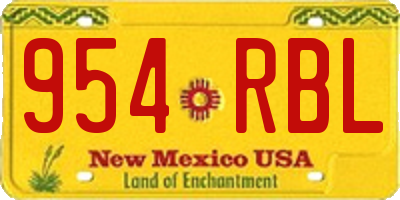 NM license plate 954RBL