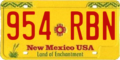 NM license plate 954RBN