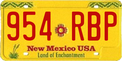 NM license plate 954RBP