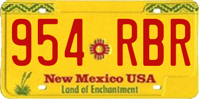 NM license plate 954RBR