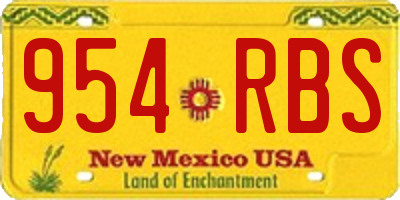 NM license plate 954RBS