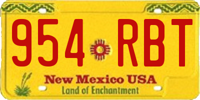 NM license plate 954RBT