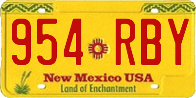 NM license plate 954RBY