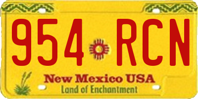 NM license plate 954RCN