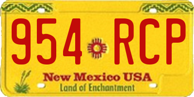 NM license plate 954RCP