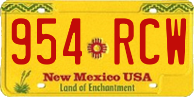 NM license plate 954RCW