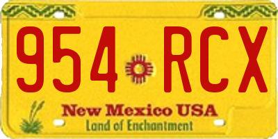 NM license plate 954RCX