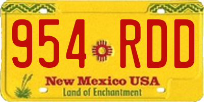 NM license plate 954RDD