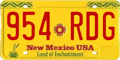 NM license plate 954RDG